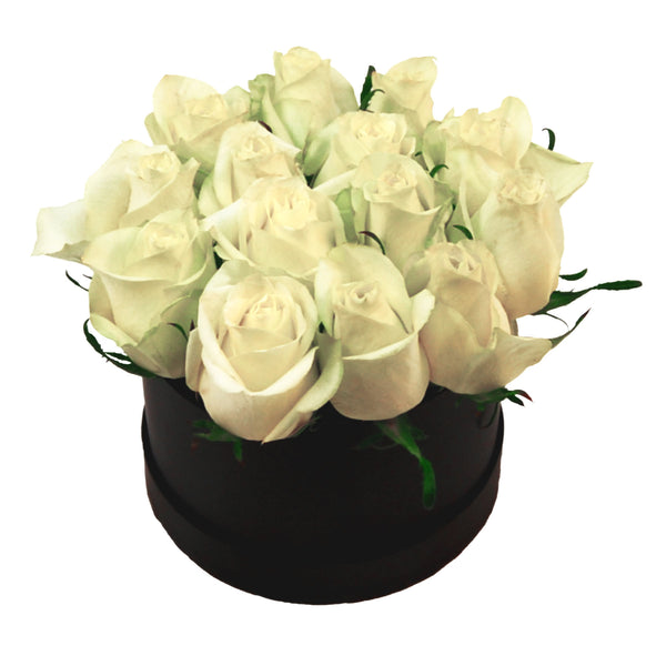 FioreFelice Blumenversand Rosenbox mit weißen frischen Rosen