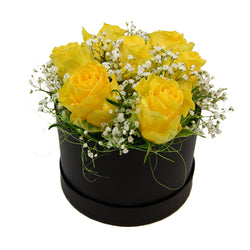 FioreFelice Rosenbox mit gelben frischen Rosen